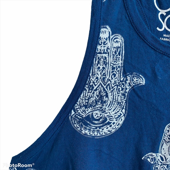 Racer back hamsa tank top blue size M - Picture 4 of 5
